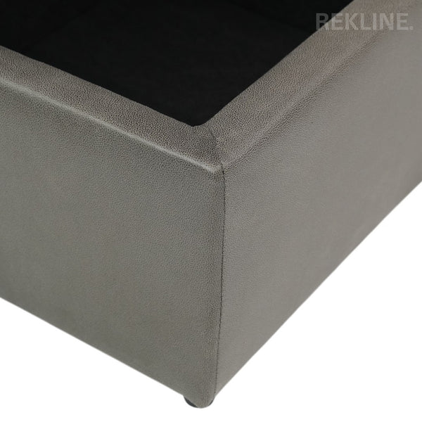 Large Grey Fabric Footstool | Storage Ottoman for Sofa | 49cm H x 66cm W x 56cm L - Square  | Tuscany by REKLINE