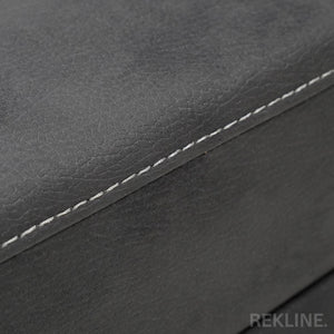 Large Grey Fabric Footstool | Storage Ottoman for Sofa | 49cm H x 66cm W x 56cm L - Square  | Florence by REKLINE