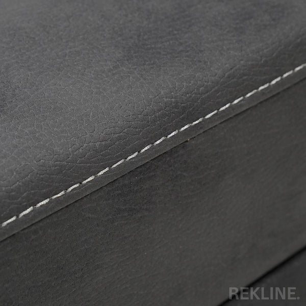 Large Grey Fabric Footstool | Storage Ottoman for Sofa | 49cm H x 66cm W x 56cm L - Square  | Florence by REKLINE