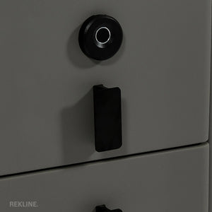 Narrow 2 Drawer Bedside Table With Lights LED & Fingerprint Lock | Table Glass Top with Built-in Wireless Charger & BT Speakers | Modern Nightstand + USBc | Phoenix