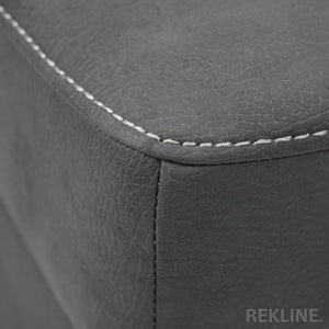 Large Grey Fabric Footstool | Storage Ottoman for Sofa | 49cm H x 66cm W x 56cm L - Square  | Florence by REKLINE