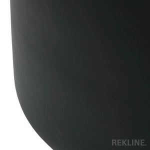 Small Round Black Leather Pouffe Footstool for Sofa | 38cm H x 35cm W | Vaneto Stool by REKLINE