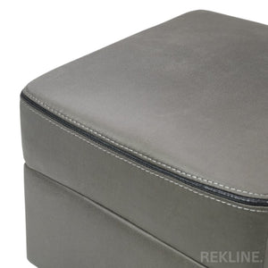 Large Grey Fabric Footstool | Storage Ottoman for Sofa | 49cm H x 66cm W x 56cm L - Square  | Tuscany by REKLINE