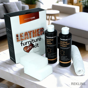 Leather Sofa Cleaner & Conditioner Kit | Sponge & Cloth Included for Couch Cleaning At Home | by REKLINE