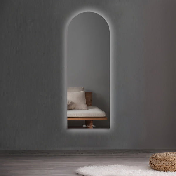 Frameless Full Length LED Mirror | Acrylic Strip Lampshade | 70×180 cm | Atlanta Glow Mirror By REKLINE