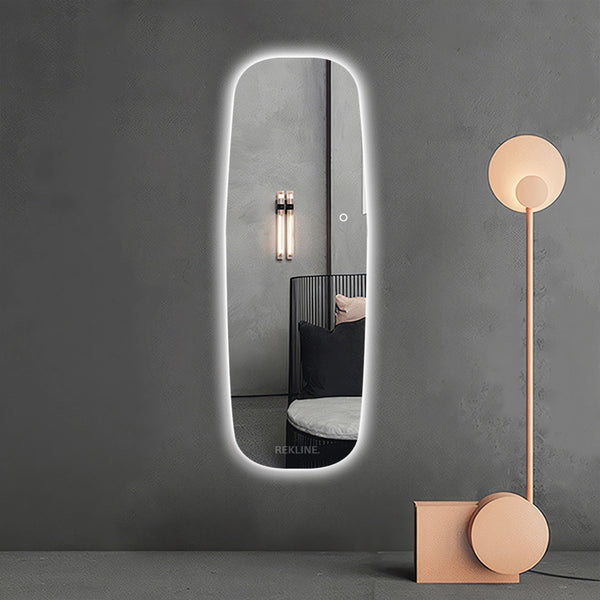 Full Length Mirror For Wall | Frameless Smart Mirror | 70 × 180cm Ambient Light Wall Mirror | Orlando Glow Mirror By REKLINE