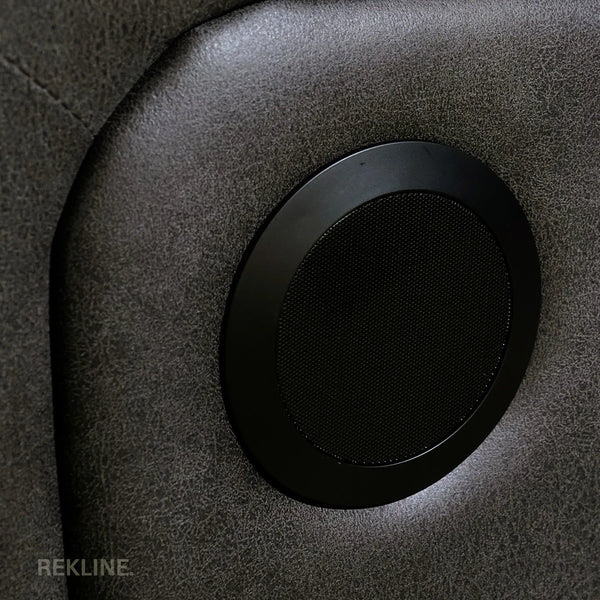 Electric Recliner Armchair in Grey Fabric | Modern Home Cinema Chair with Power Headrest | High-Back + Padded Lumbar + USB | Vinson by REKLINE