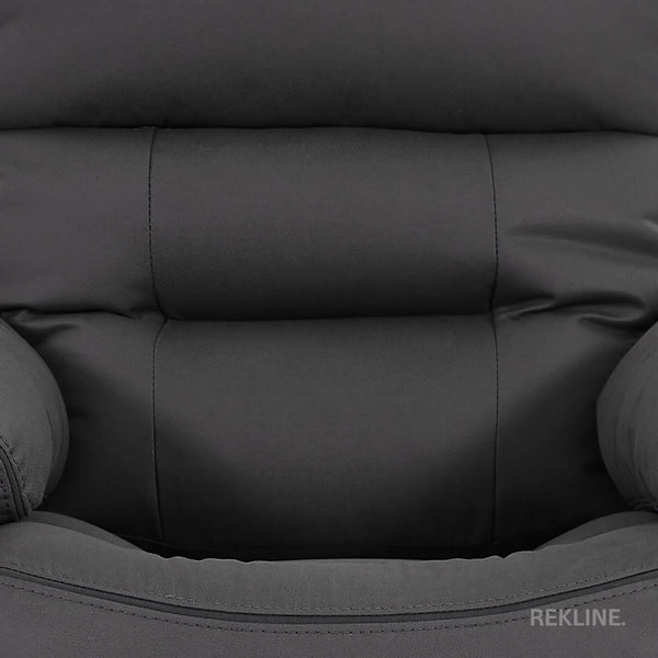 Electric Recliner Armchair in Grey Fabric | Movie & Home Cinema Chair with 8-Point Massage & Power Headrest | High-Back + Padded Lumbar | Sicily by REKLINE