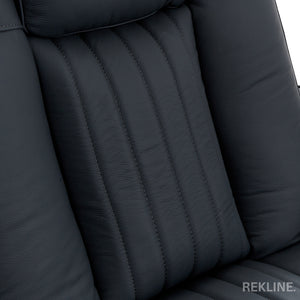 Home Cinema Chair in Blue Leather | Luxury for Gaming & Movie Theatre Seating | Power Recliner Chair with 8-Point Massage & Power Headrest | Capri by REKLINE