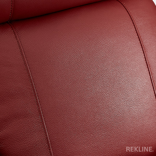 Home Cinema Chair in Red Real Leather | Luxury Movie Theatre Seating | Electric Recliner with Padded Headrest & Lumbar Support | Rimini by REKLINE