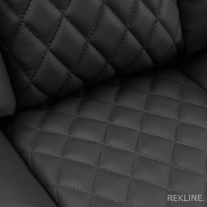 Home Cinema Chair in Grey Real Leather | Luxury for Gaming & Movie Theatre Seating | Electric Recliner with Power Headrest & Automatic Lumbar Support | Milano by REKLINE