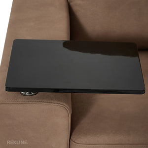 Electric Recliner Armchair in Tan Fabric | Movie & Home Cinema Chair | Power Headrest & Automatic Lumbar Support | High-Back & Removable Tables | Palmero by REKLINE