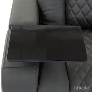 Home Cinema Chair in Grey Real Leather | Luxury for Gaming & Movie Theatre Seating | Electric Recliner with Power Headrest & Automatic Lumbar Support | Milano by REKLINE