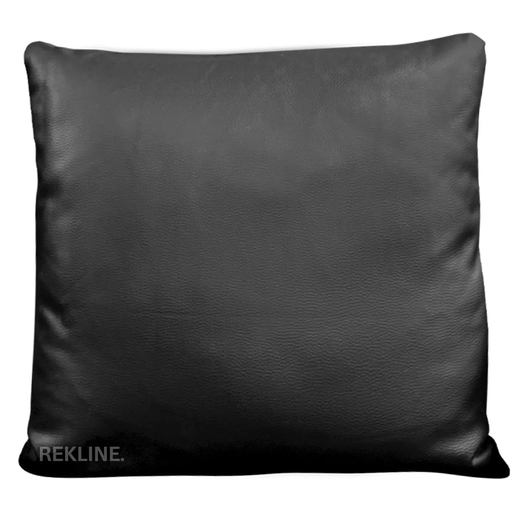 Black Faux Leather Cushions (set of 2) | Small 45cm x 45cm Square Design for Sofa Decor | by REKLINE