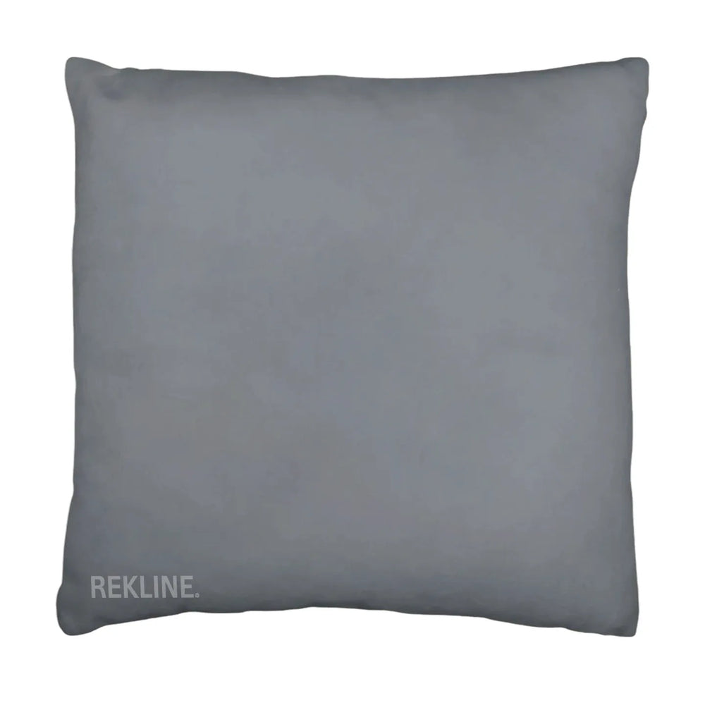 Grey Faux Leather Cushions (set of 2) | Small 45cm x 45cm Square Design for Sofa Decor | by REKLINE