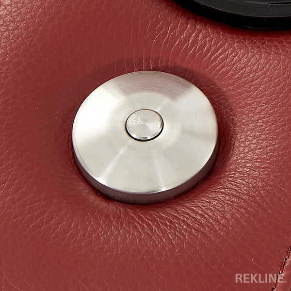Home Cinema Chair in Red Real Leather | Luxury Movie Theatre Seating | Electric Recliner with Padded Headrest & Lumbar Support | Rimini by REKLINE