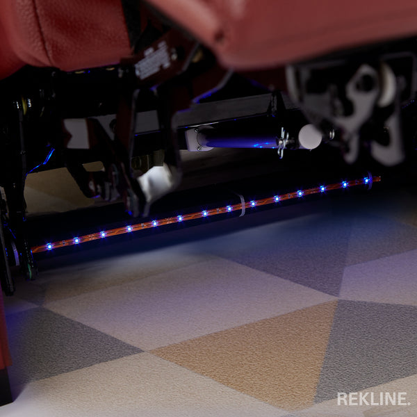 Home Cinema Chair in Red Real Leather | Luxury Movie Theatre Seating | Electric Recliner with Padded Headrest & Lumbar Support | Rimini by REKLINE