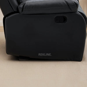 Black Leather Recliner Chair | Manual Reclining Armchair | Space-Saving Wall Hugger | Trento 1 Seater Sofa by REKLINE