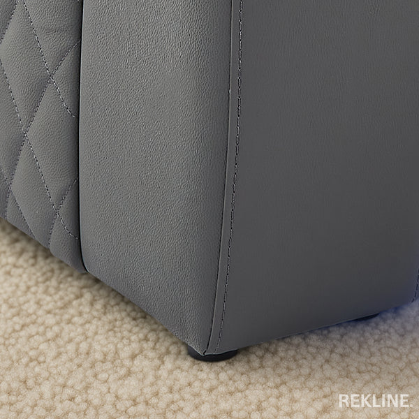 Home Cinema Chair in Grey Real Leather | Luxury for Gaming & Movie Theatre Seating | Electric Recliner with Power Headrest & Automatic Lumbar Support | Milano by REKLINE