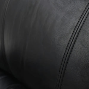 Black Leather Recliner Chair | Manual Reclining Armchair | Space-Saving Wall Hugger | Trento 1 Seater Sofa by REKLINE