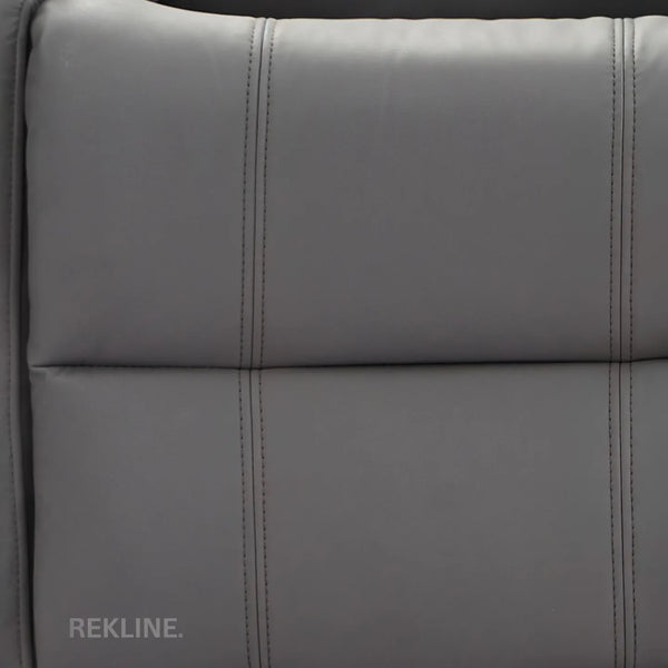 Grey Leather Recliner Chair | Manual Reclining Armchair | Space-Saving Wall Hugger | Trento 1 Seater Sofa by REKLINE