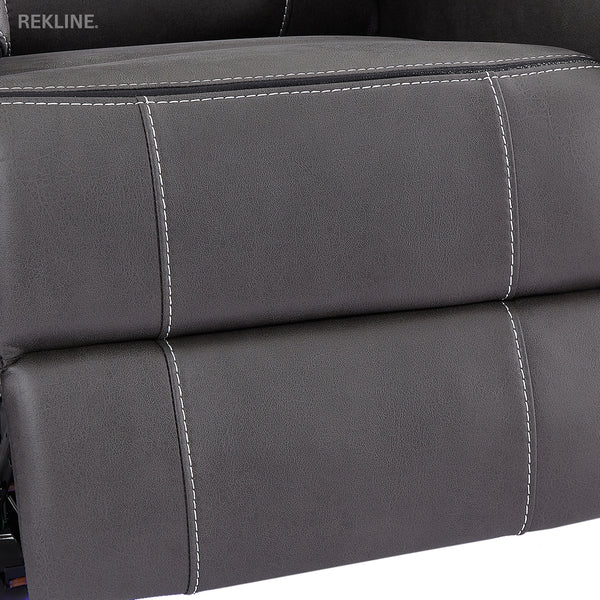 Electric Recliner Armchair in Grey Fabric | Movie & Home Cinema Chair with 8-Point Massage & Power Headrest | High-Back + Padded Lumbar | Vinsonova 1 Seater Sofa by REKLINE