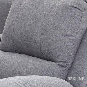 Grey Fabric Recliner Chair | Manual Reclining Armchair | Space-Saving Wall Hugger | Trento 1 Seater Sofa by REKLINE