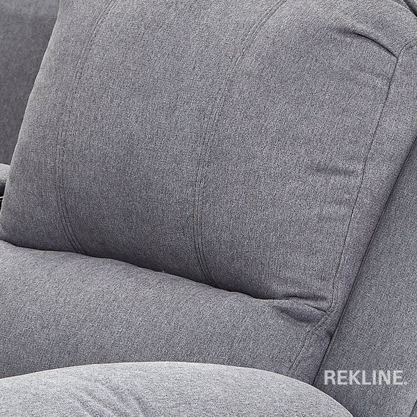Grey Fabric Recliner Chair | Manual Reclining Armchair | Space-Saving Wall Hugger | Trento 1 Seater Sofa by REKLINE