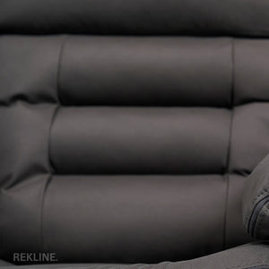 Electric Recliner Armchair in Grey Fabric | Movie & Home Cinema Chair with 8-Point Massage & Power Headrest | High-Back + Padded Lumbar | Tuscany by REKLINE
