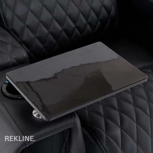 Home Cinema Chair in Black Real Leather | Luxury for Gaming & Movie Theatre Seating | Electric Recliner with Power Headrest & Automatic Lumbar Support | Assisi by REKLINE