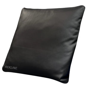Black Faux Leather Cushions (set of 2) | Small 45cm x 45cm Square Design for Sofa Decor | by REKLINE