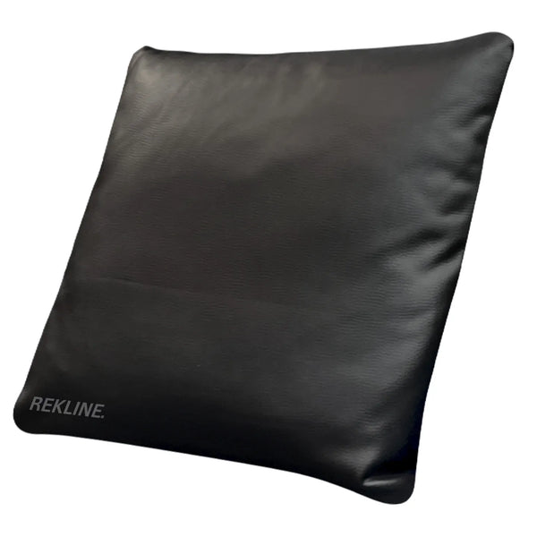 Black Faux Leather Cushions (set of 2) | Small 45cm x 45cm Square Design for Sofa Decor | by REKLINE