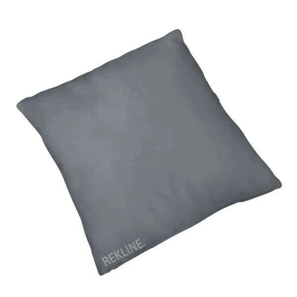 Grey Faux Leather Cushions (set of 2) | Small 45cm x 45cm Square Design for Sofa Decor | by REKLINE