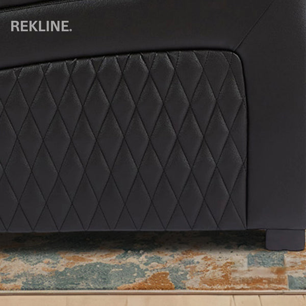 Home Cinema Chair in Black Real Leather | Luxury for Gaming & Movie Theatre Seating | Electric Recliner with Power Headrest & Automatic Lumbar Support | Assisi by REKLINE