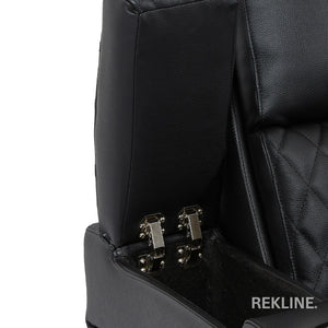 Home Cinema Chair in Black Real Leather | Luxury for Gaming & Movie Theatre Seating | Electric Recliner with Power Headrest & Automatic Lumbar Support | Assisi by REKLINE