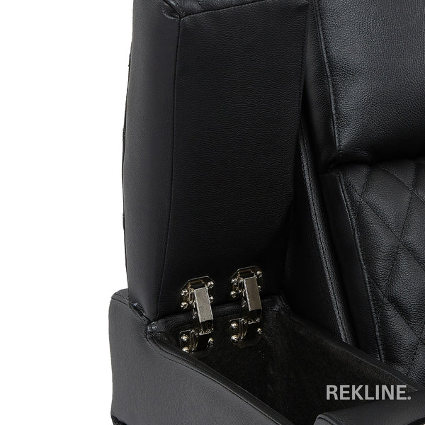 Home Cinema Chair in Black Real Leather | Luxury for Gaming & Movie Theatre Seating | Electric Recliner with Power Headrest & Automatic Lumbar Support | Assisi by REKLINE