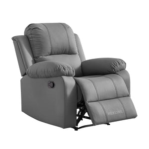 Grey Leather Recliner Chair | Manual Reclining Armchair | Space-Saving Wall Hugger | Trento 1 Seater Sofa by REKLINE