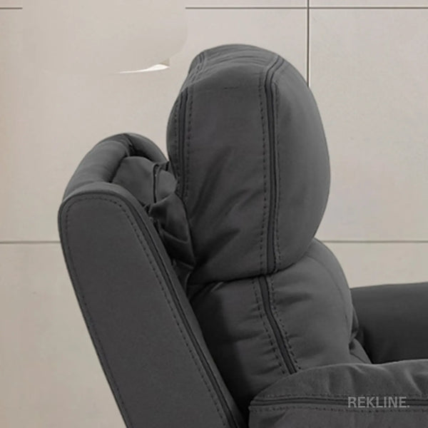 Electric Recliner Armchair in Grey Fabric | Movie & Home Cinema Chair with 8-Point Massage & Power Headrest | High-Back + Padded Lumbar | Sicily by REKLINE