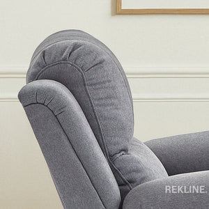 Grey Fabric Recliner Chair | Manual Reclining Armchair | Space-Saving Wall Hugger | Trento 1 Seater Sofa by REKLINE