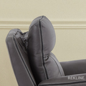 Electric Recliner Armchair in Grey Fabric | Movie & Home Cinema Chair with 8-Point Massage & Power Headrest | High-Back + Padded Lumbar | Vinsonova 1 Seater Sofa by REKLINE