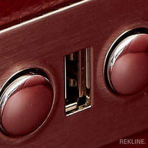 Home Cinema Chair in Red Real Leather | Luxury Movie Theatre Seating | Electric Recliner with Padded Headrest & Lumbar Support | Rimini by REKLINE