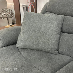 Grey Twilled Fabric Cushions (set of 2) | Small 45cm x 45cm Square Design for Sofa Decor | by REKLINE