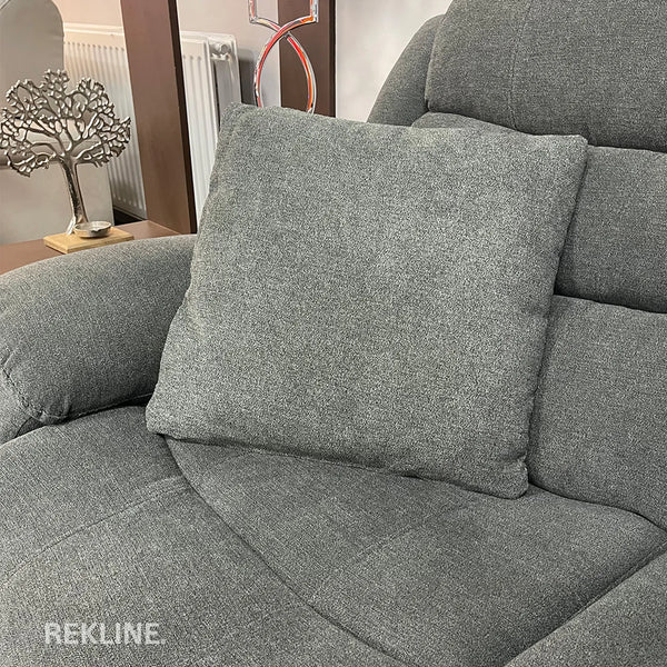 Grey Twilled Fabric Cushions (set of 2) | Small 45cm x 45cm Square Design for Sofa Decor | by REKLINE