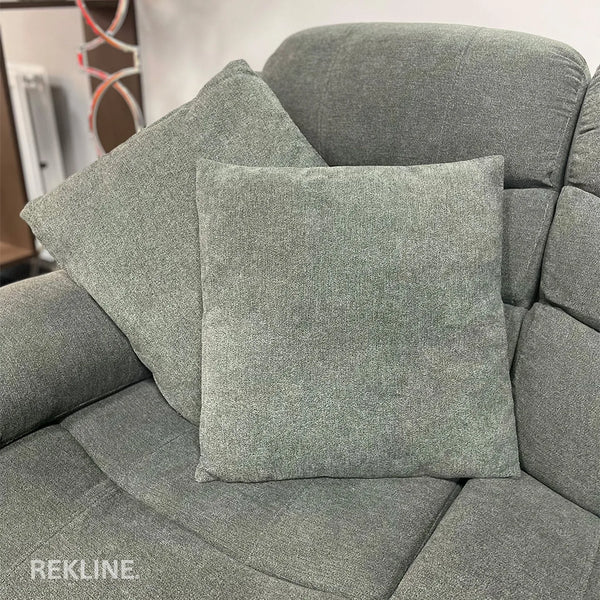 Grey Twilled Fabric Cushions (set of 2) | Small 45cm x 45cm Square Design for Sofa Decor | by REKLINE