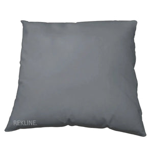 Grey Faux Leather Cushions (set of 2) | Small 45cm x 45cm Square Design for Sofa Decor | by REKLINE