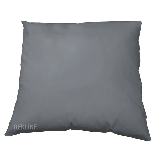 Grey Faux Leather Cushions (set of 2) | Small 45cm x 45cm Square Design for Sofa Decor | by REKLINE