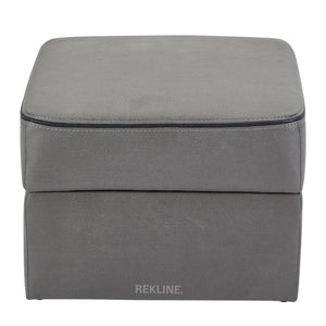 Large Grey Fabric Footstool | Storage Ottoman for Sofa | 49cm H x 66cm W x 56cm L - Square  | Tuscany by REKLINE