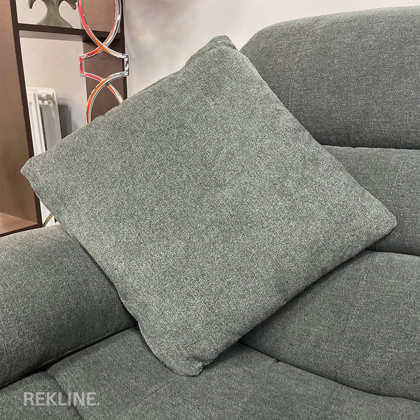 Grey Twilled Fabric Cushions (set of 2) | Small 45cm x 45cm Square Design for Sofa Decor | by REKLINE