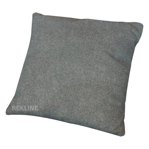 Grey Twilled Fabric Cushions (set of 2) | Small 45cm x 45cm Square Design for Sofa Decor | by REKLINE