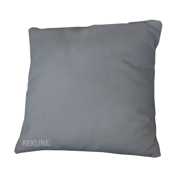 Grey Faux Leather Cushions (set of 2) | Small 45cm x 45cm Square Design for Sofa Decor | by REKLINE